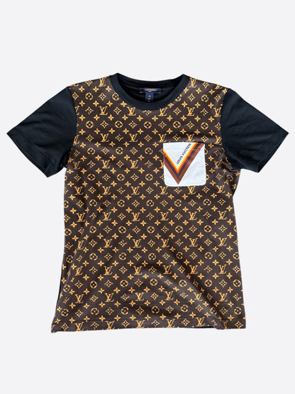 Louis Vuitton Black & Brown Monogram Women's T-Shirt