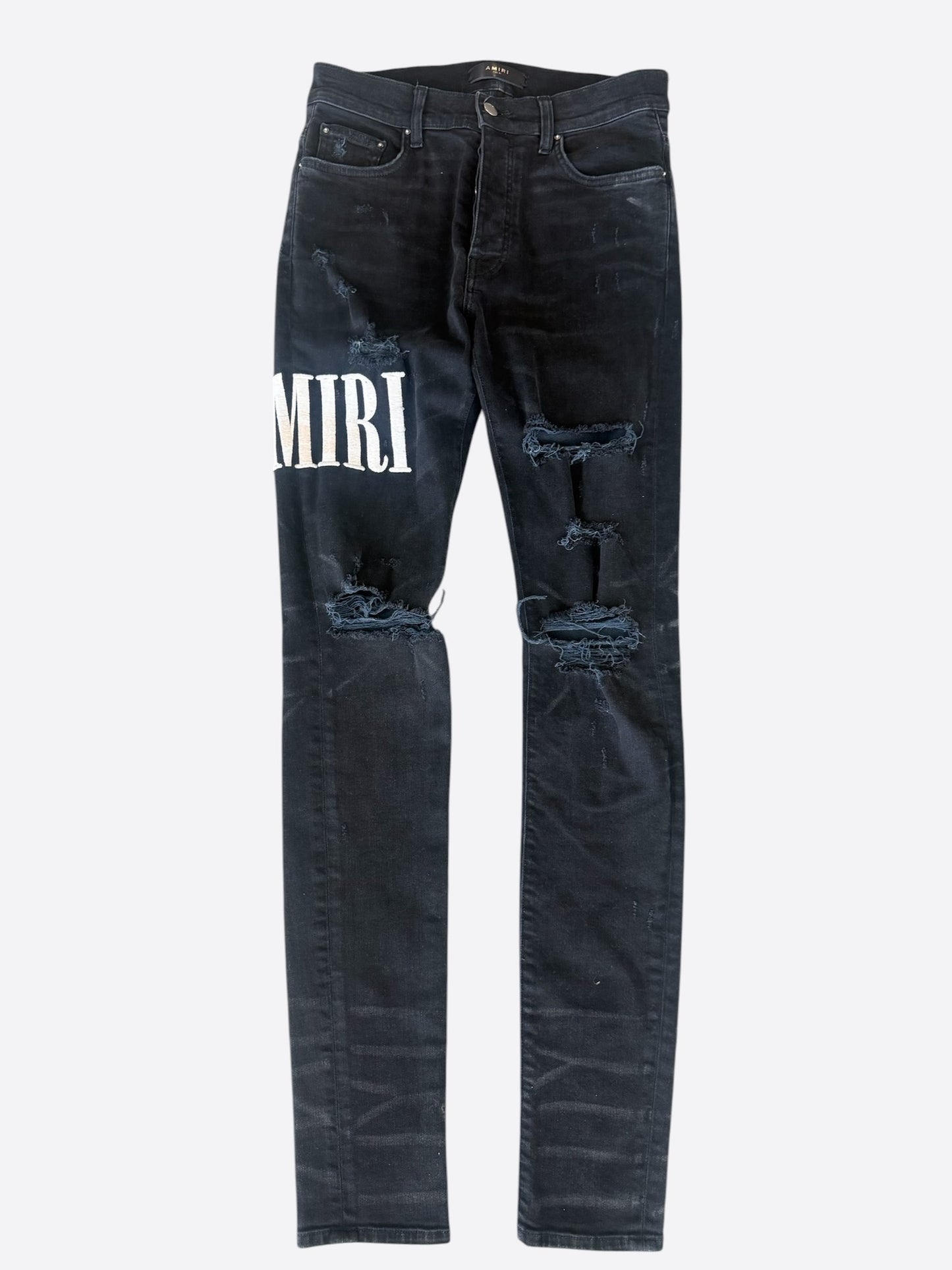 Amiri Black & White Core Applique Logo Jeans