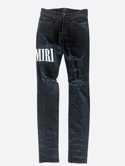 Amiri Black & White Core Applique Logo Jeans