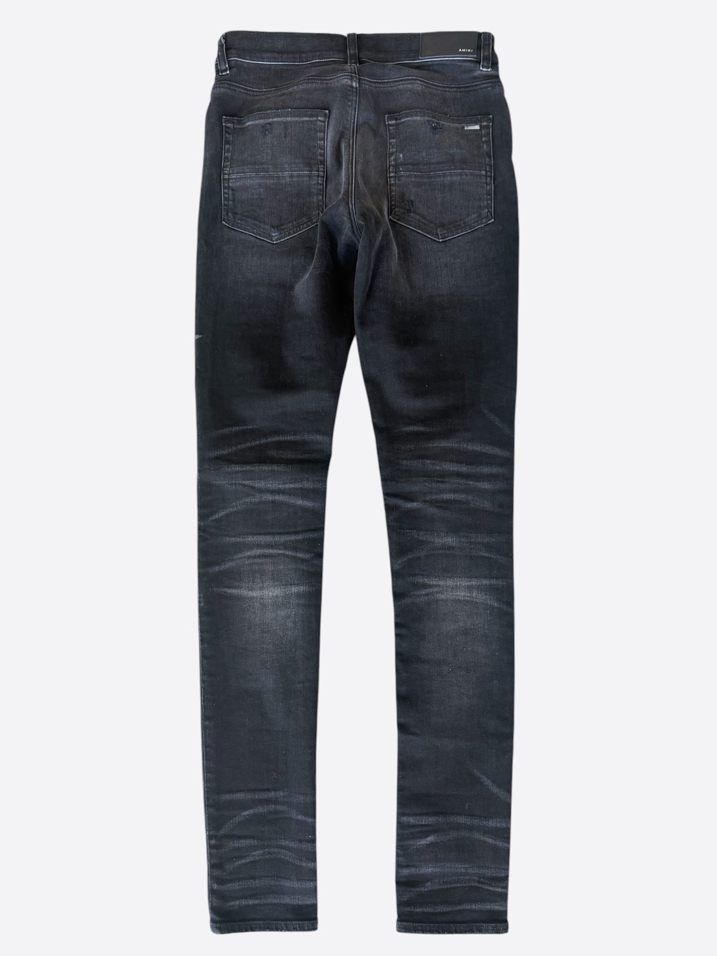Amiri Aged Black Tie-Dye Patch Thrasher Jeans