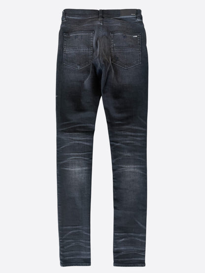 Amiri Aged Black Tie-Dye Patch Thrasher Jeans