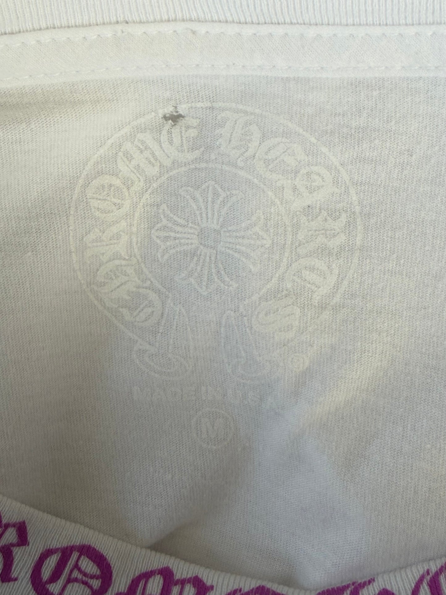 Chrome Hearts White & Purple Neck Logo Longsleeve T-Shirt