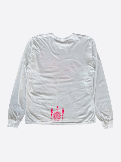 Chrome Hearts White & Pink Foti Graphic Longsleeve T-Shirt