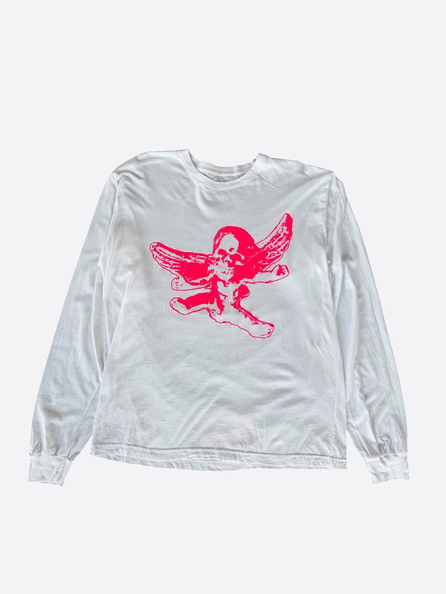 Chrome Hearts White & Pink Foti Graphic Longsleeve T-Shirt