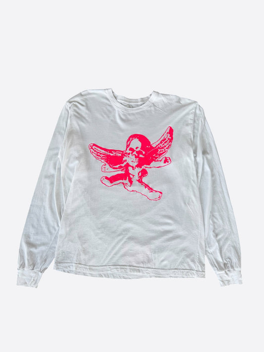 Chrome Hearts White & Pink Foti Graphic Longsleeve T-Shirt