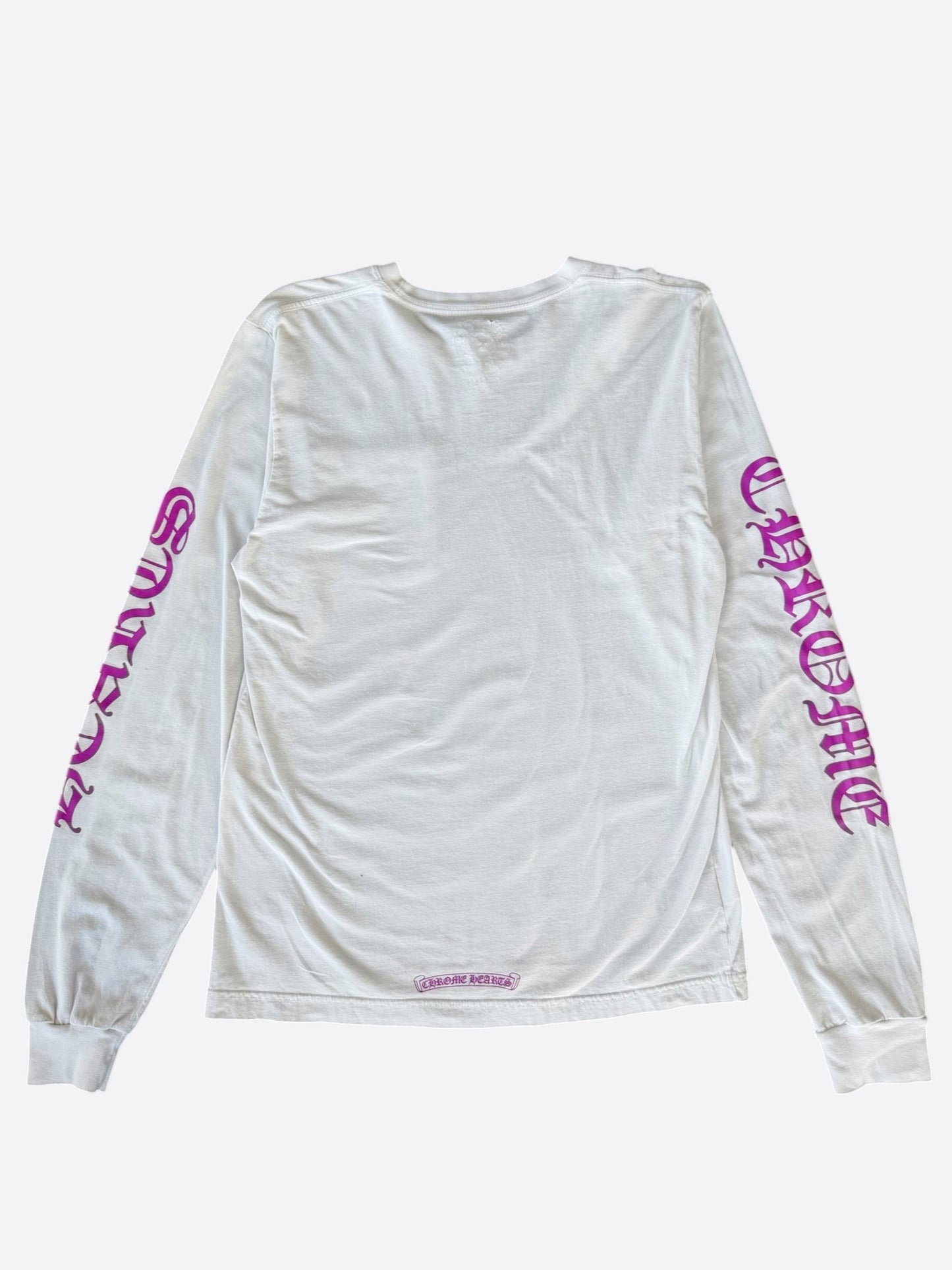 Chrome Hearts White & Purple Neck Logo Longsleeve T-Shirt