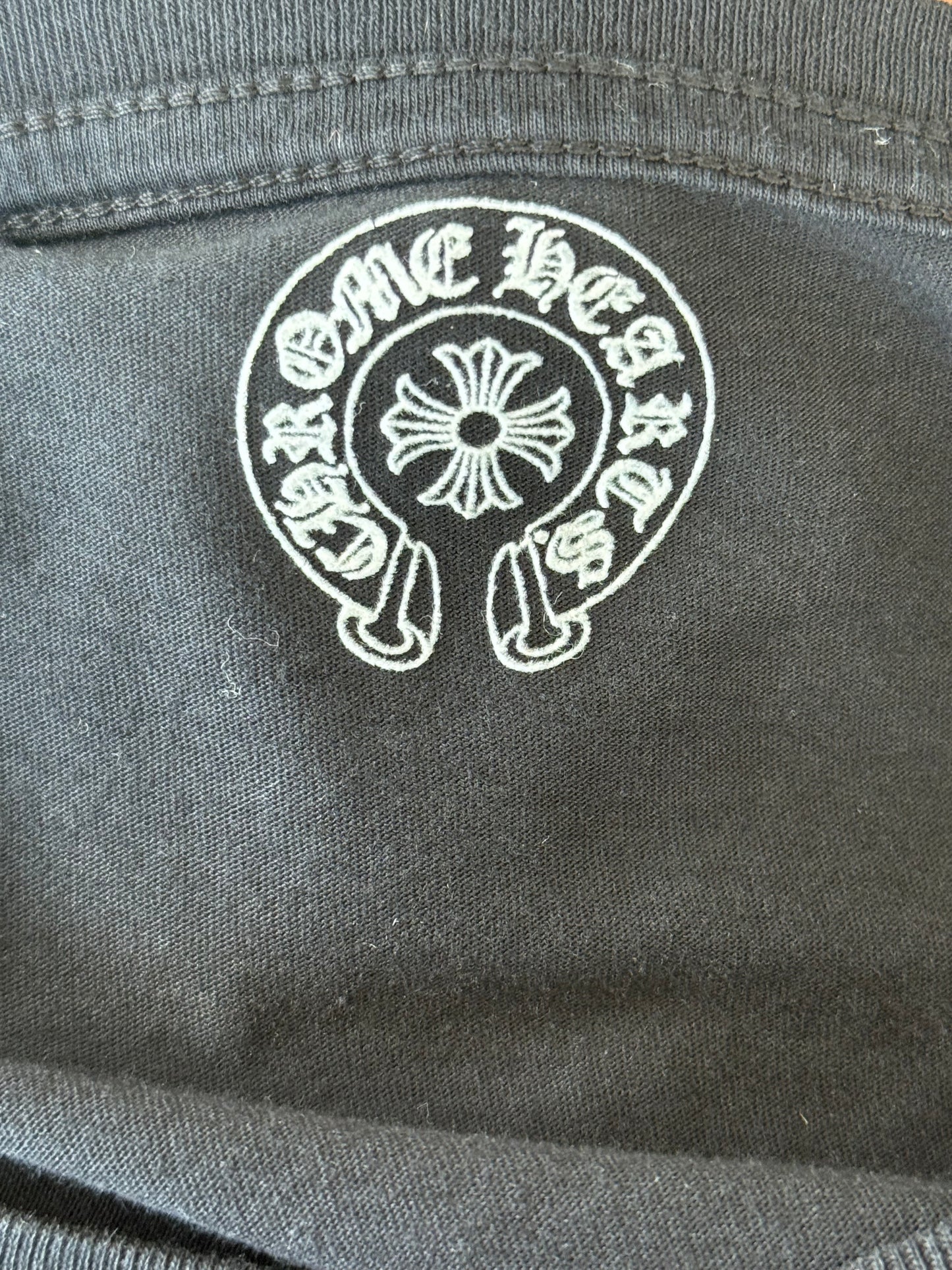 Chrome Hearts Black & White Fleur Logo T-Shirt