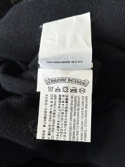Chrome Hearts Black & White Cross Logo Zip Up Hoodie