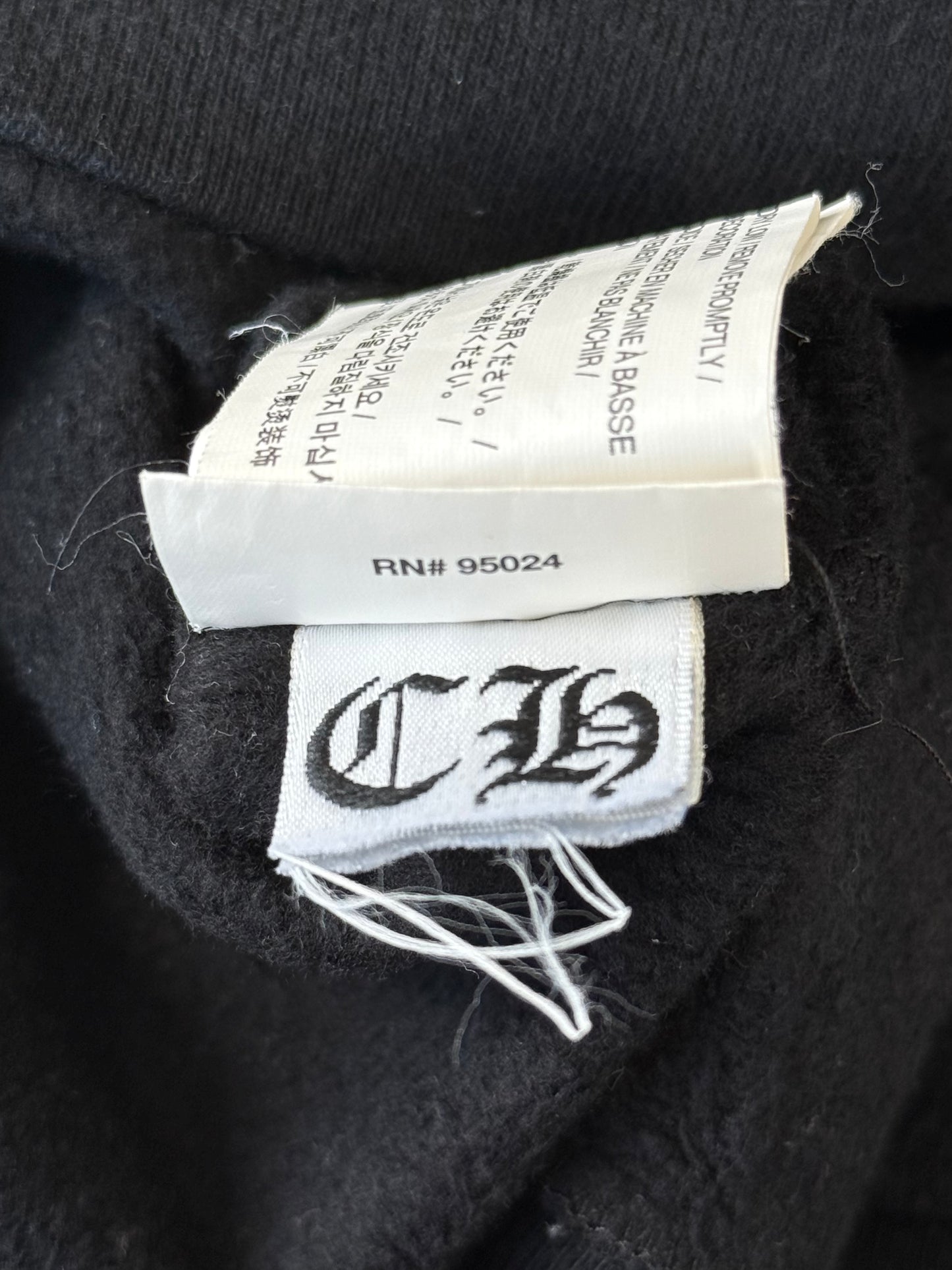 Chrome Hearts Black & White Cross Logo Zip Up Hoodie