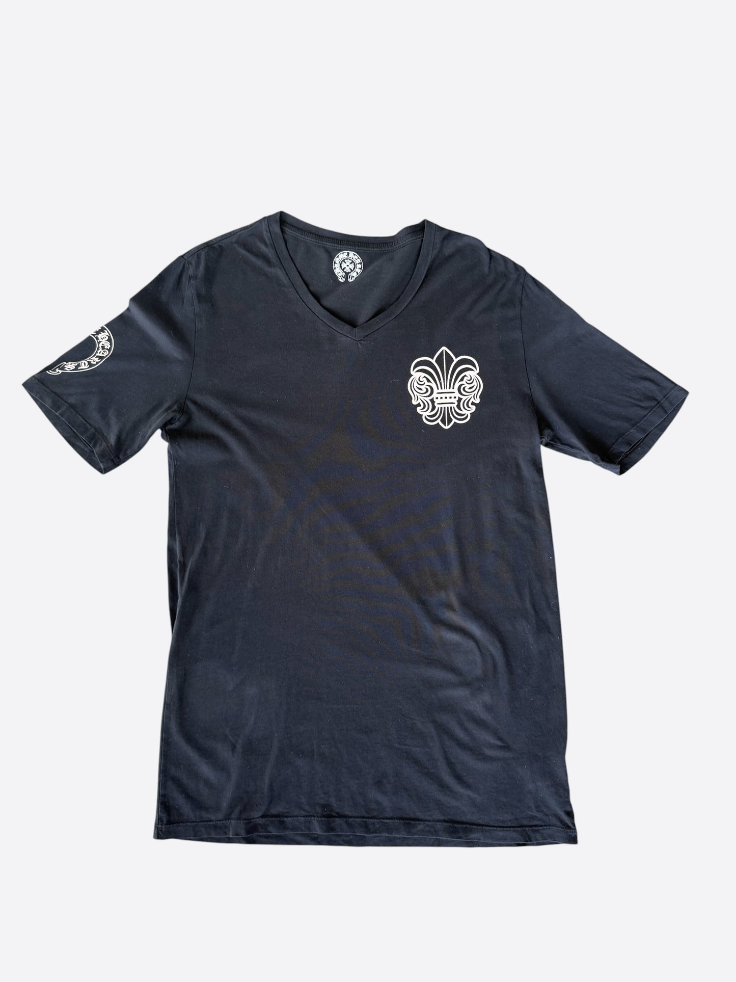 Chrome Hearts Black & White Fleur Logo T-Shirt