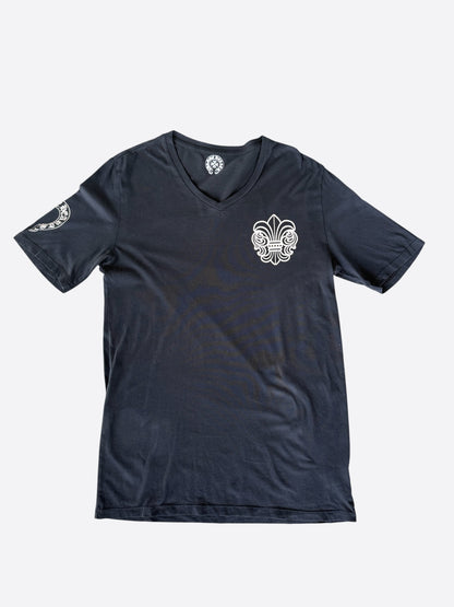 Chrome Hearts Black & White Fleur Logo T-Shirt