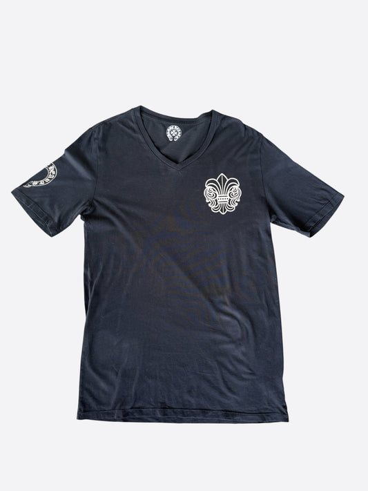 Chrome Hearts Black & White Fleur Logo T-Shirt