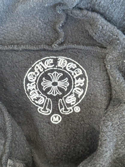Chrome Hearts Black & White Cross Logo Zip Up Hoodie
