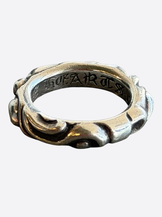 Chrome Hearts Silver Scroll Band Ring