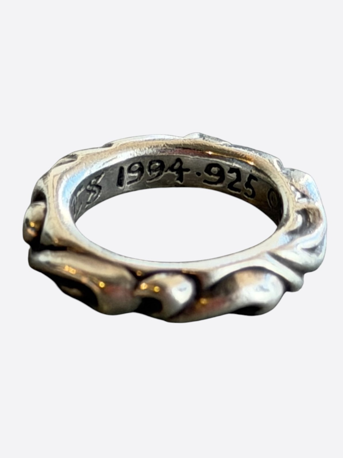 Chrome Hearts Silver Scroll Band Ring