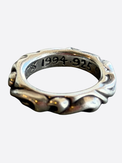 Chrome Hearts Silver Scroll Band Ring
