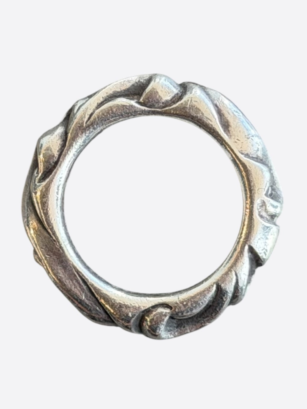 Chrome Hearts Silver Scroll Band Ring