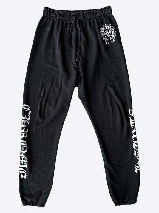 Chrome Hearts Black & White Horseshoe Logo Sweatpants