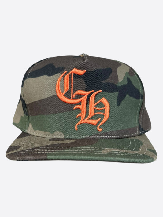 Chrome Hearts Camouflage Orange CH Logo Hat