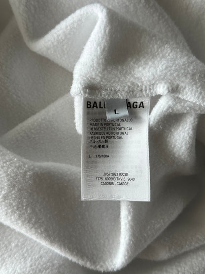Balenciaga White & Black Pixel Logo Hoodie