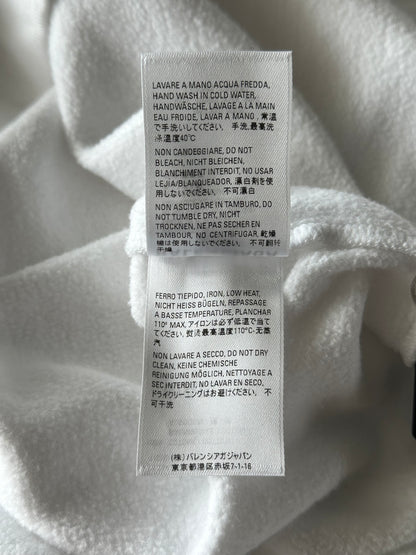 Balenciaga White & Black Pixel Logo Hoodie