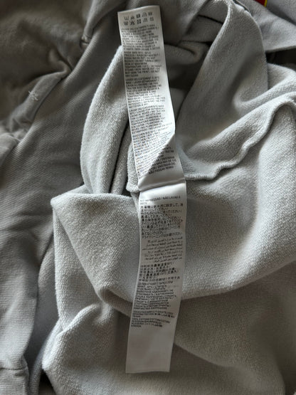 Balenciaga Grey & Red Metal Logo Distressed Hoodie
