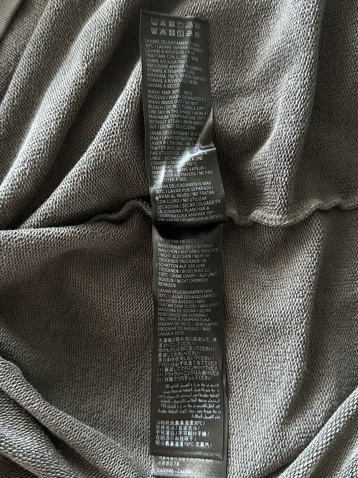 Balenciaga Grey & Black Embroidered Logo Hoodie