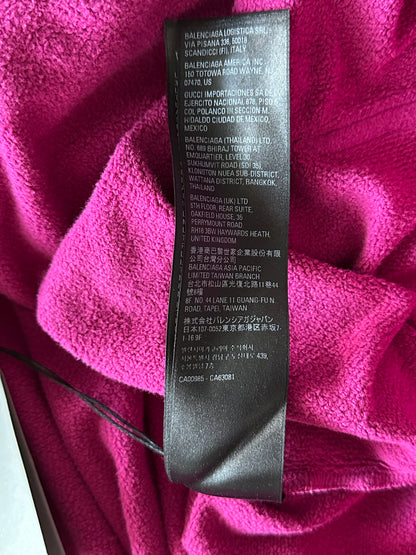 Balenciaga Pink & Multicolor Embroidered Logo Hoodie