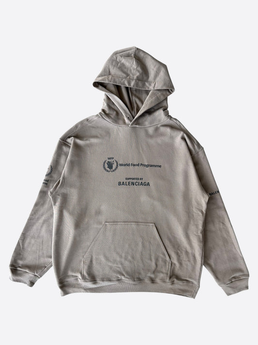 Balenciaga Brown & Black World Food Programme Logo Hoodie