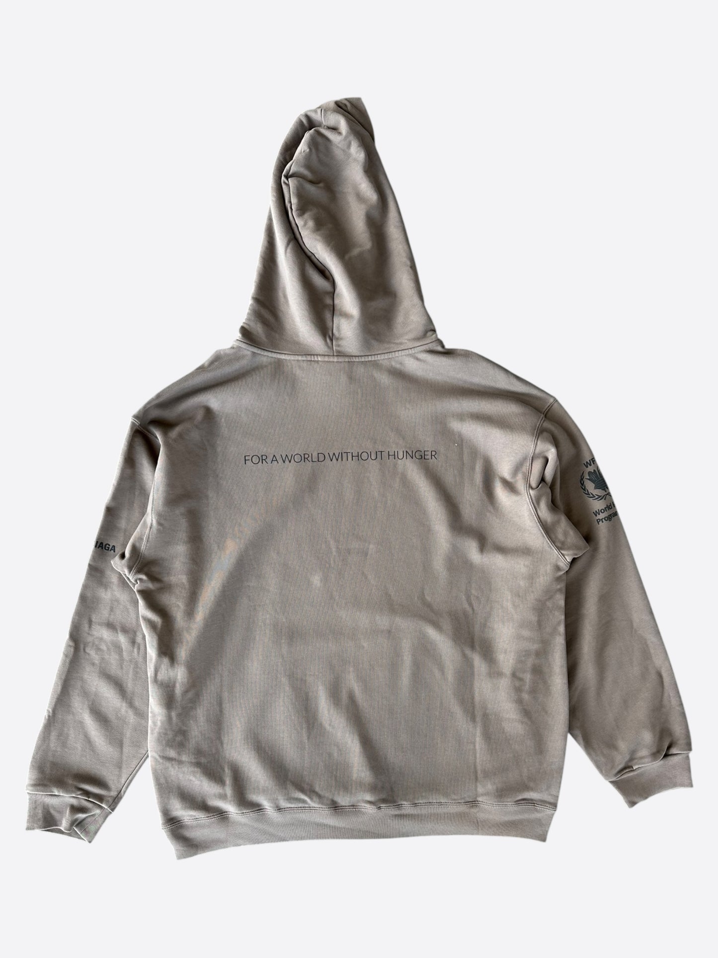 Balenciaga Brown & Black World Food Programme Logo Hoodie