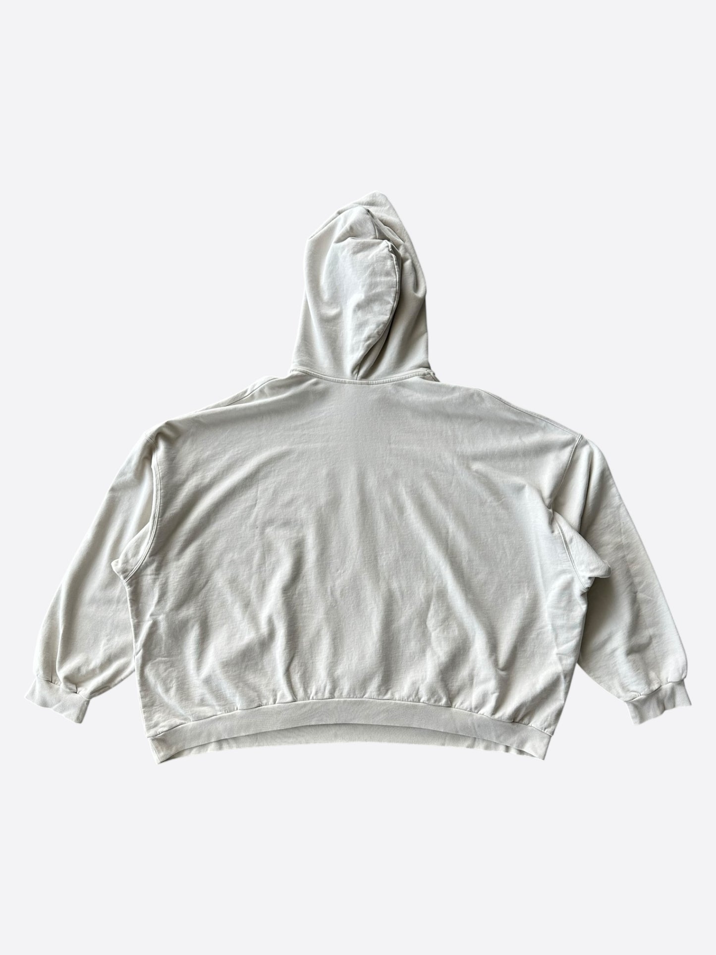 Balenciaga Beige XXXL Embroidered Logo Hoodie