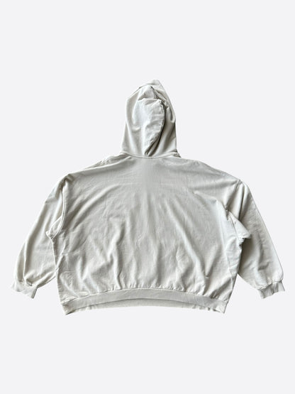 Balenciaga Beige XXXL Embroidered Logo Hoodie