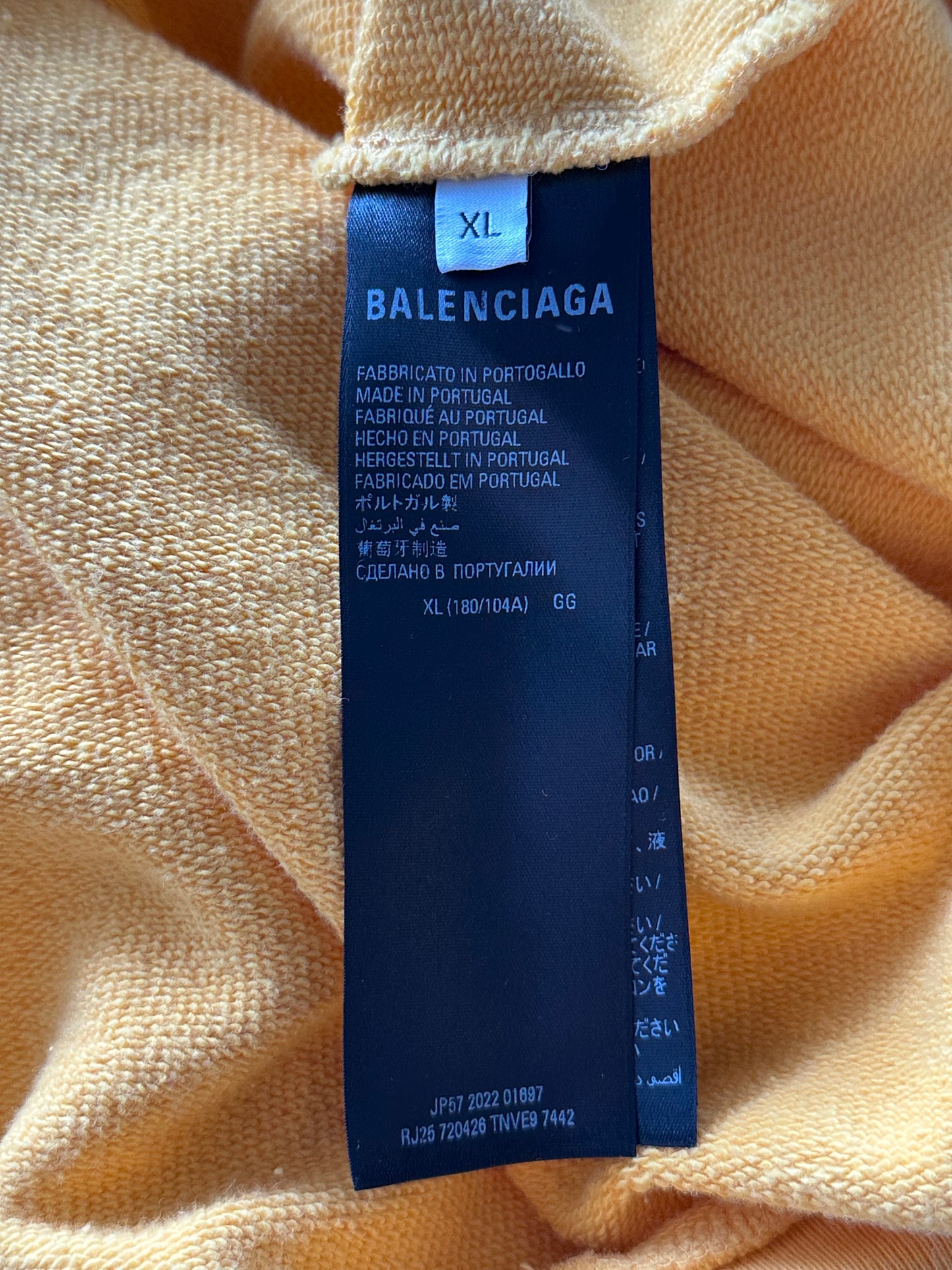 Balenciaga Yellow & Black Campaign Logo Hoodie