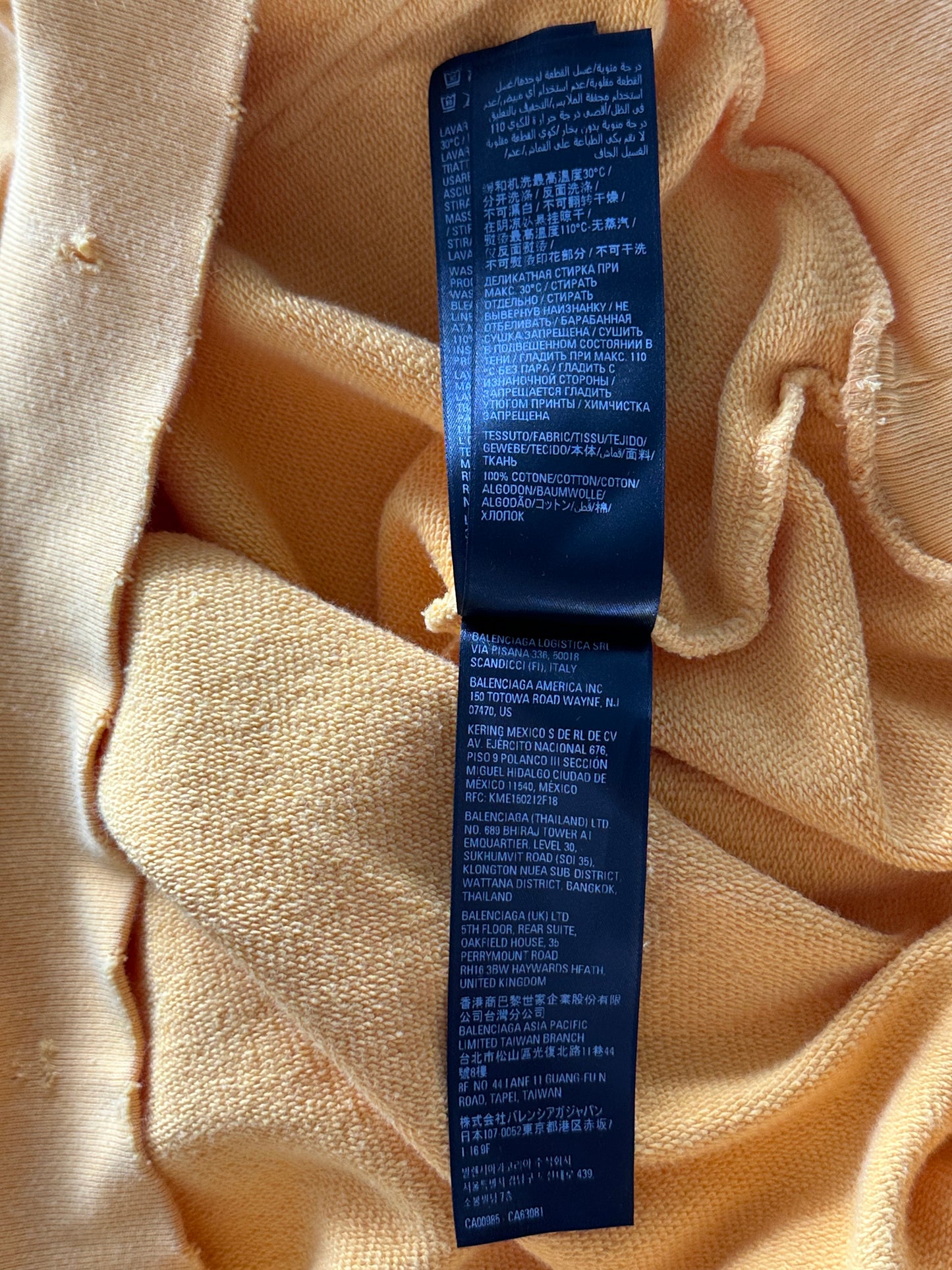 Balenciaga Yellow & Black Campaign Logo Hoodie