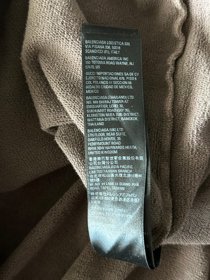 Balenciaga Brown & Multicolor Embroidered Logo Hoodie