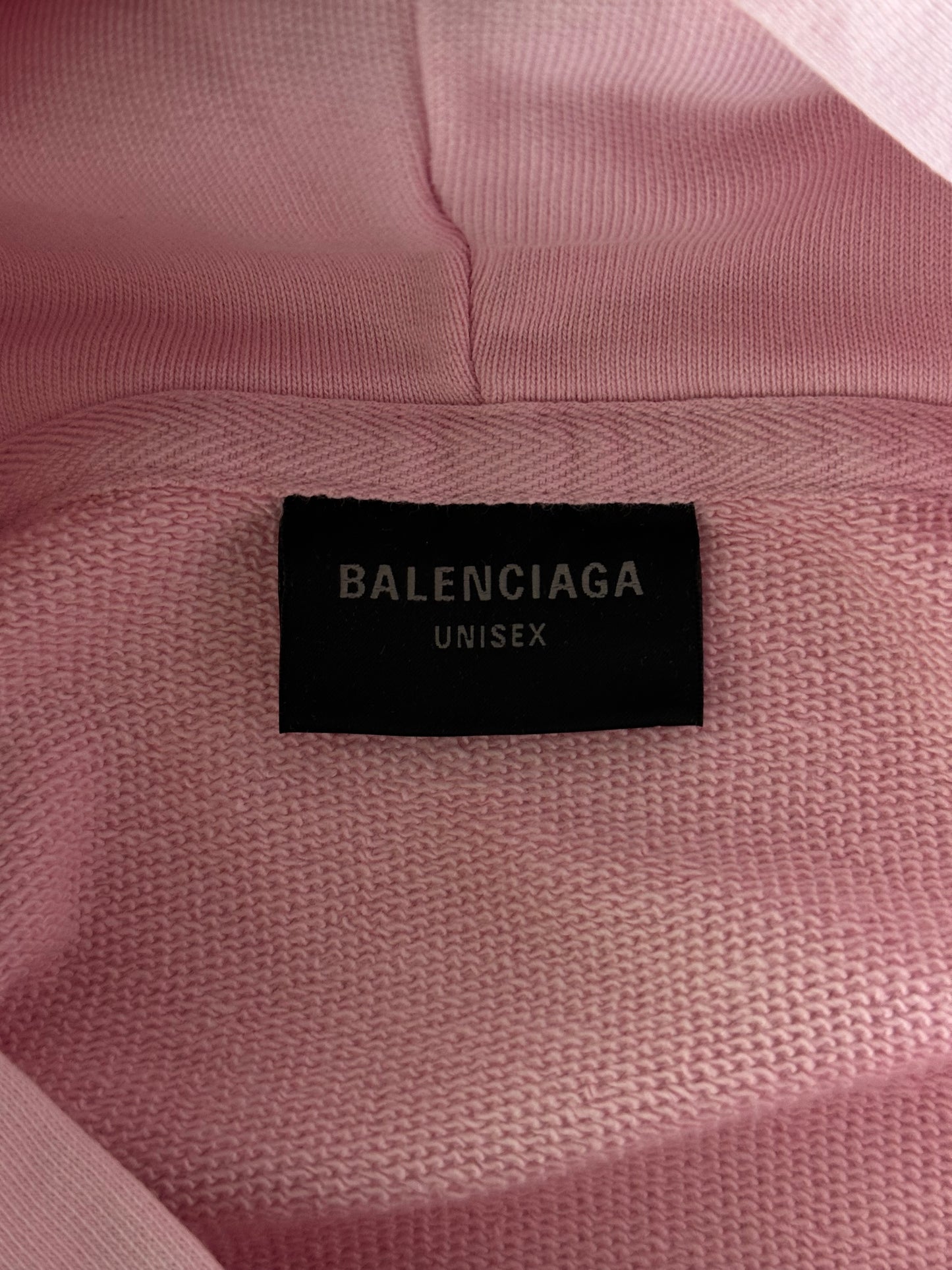 Balenciaga Pink & White Paris Logo Hoodie