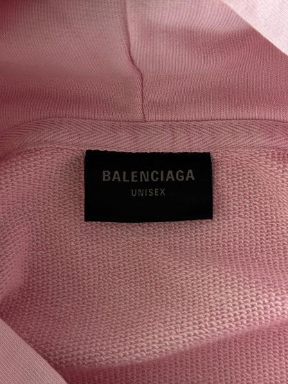 Balenciaga Pink & White Paris Logo Hoodie