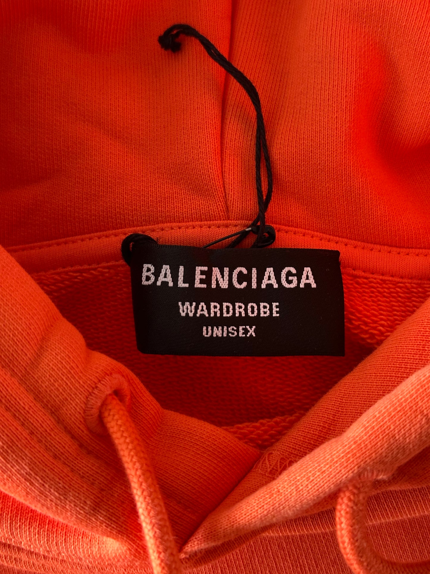 Balenciaga Orange Embroidered Logo Hoodie