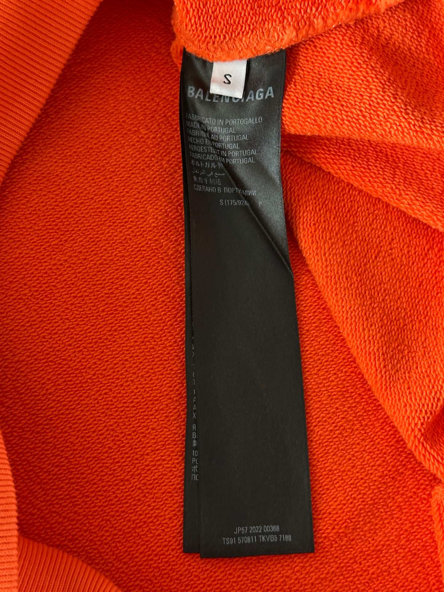 Balenciaga Orange Embroidered Logo Hoodie