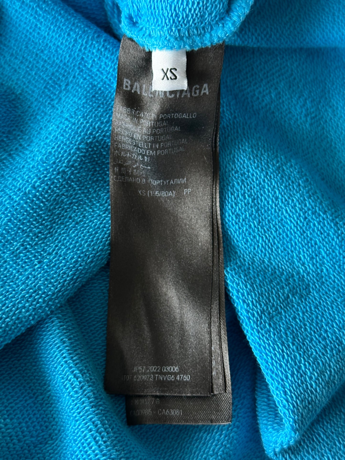 Balenciaga Blue & White Campaign Logo Hoodie