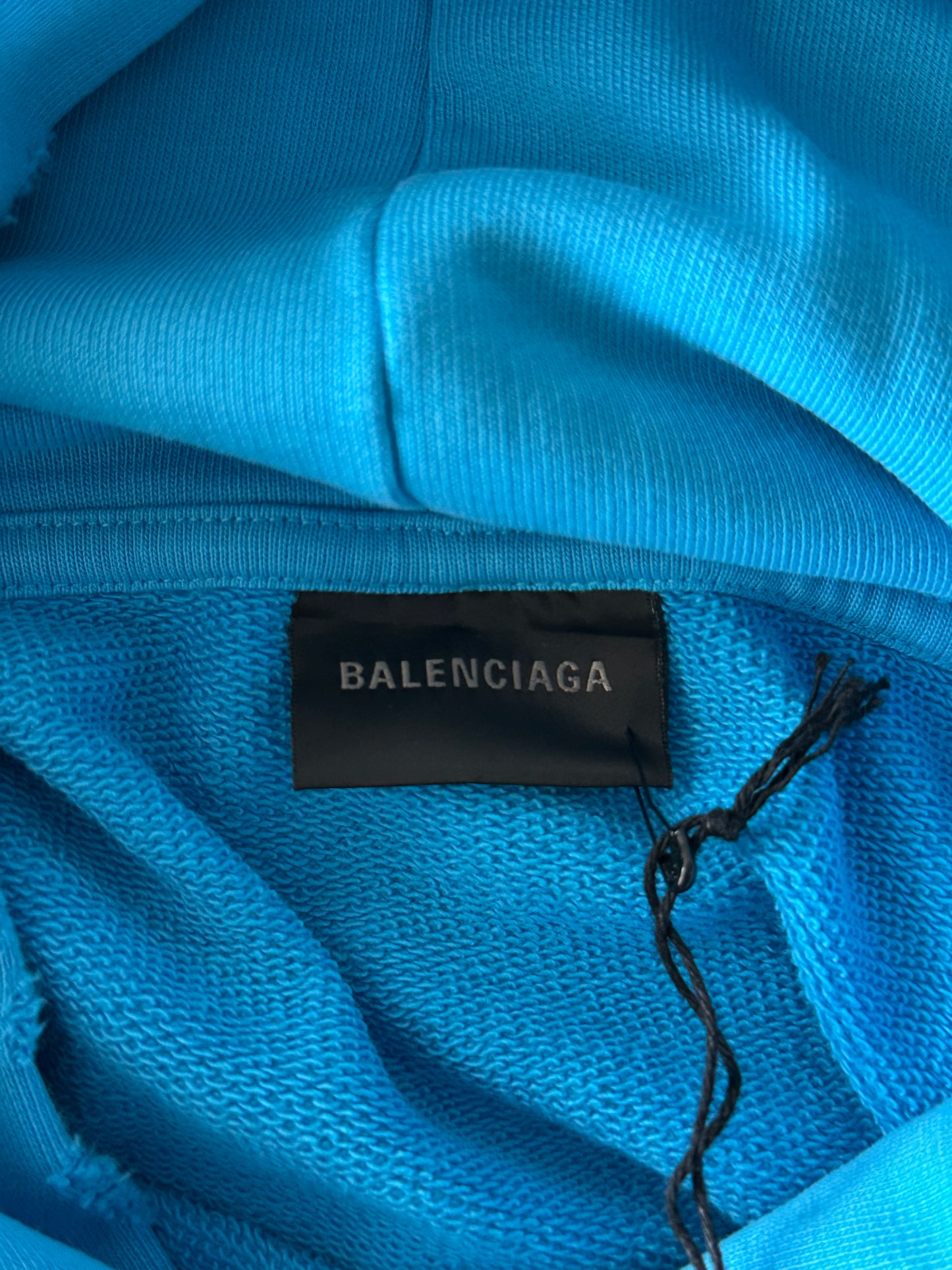 Balenciaga Blue & White Campaign Logo Hoodie
