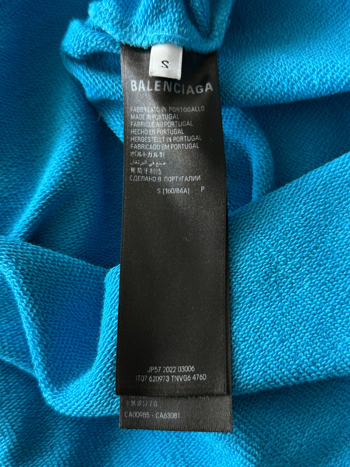 Balenciaga Blue & White Campaign Logo Hoodie