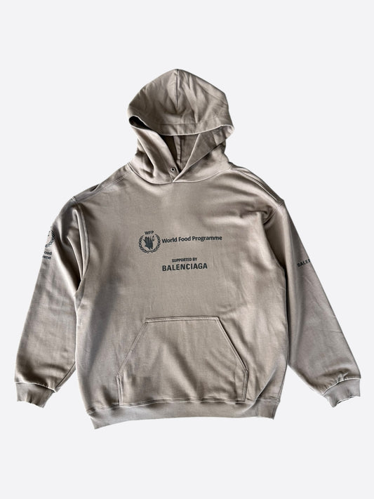 Balenciaga Brown & Black World Food Programme Logo Hoodie