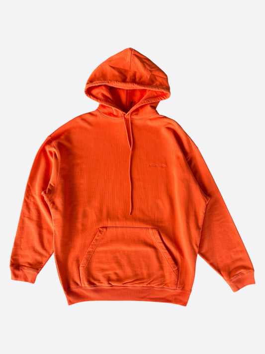 Balenciaga Orange Embroidered Logo Hoodie