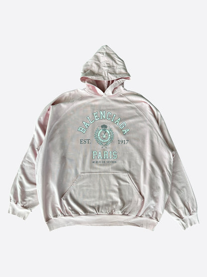 Balenciaga Pink & White Paris Logo Hoodie