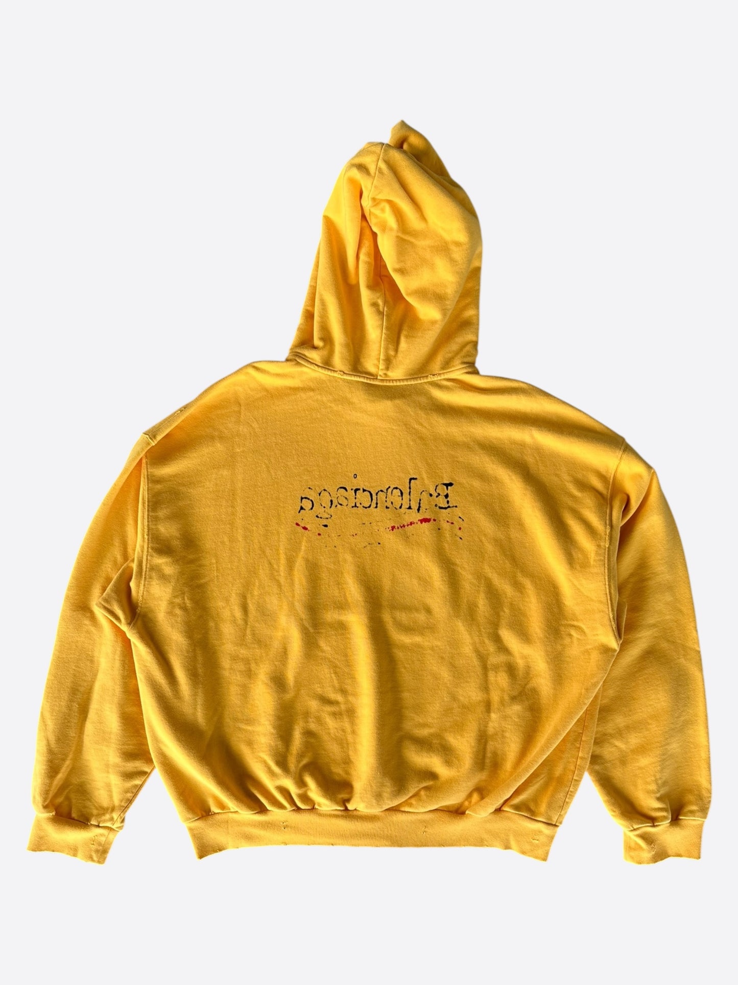 Balenciaga Yellow & Black Campaign Logo Hoodie