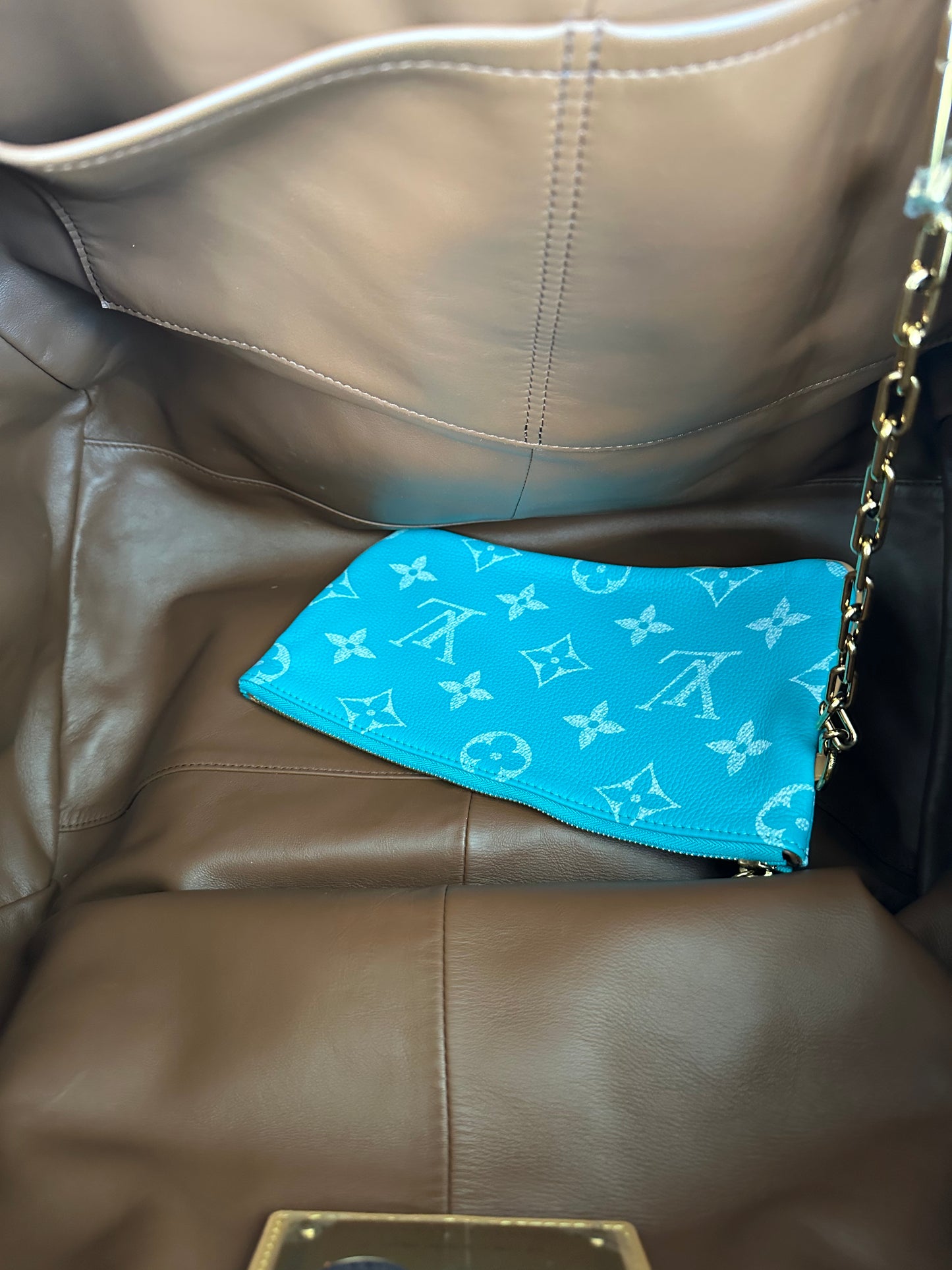 Louis Vuitton Turqoise & White Monogram P9 Speedy 50