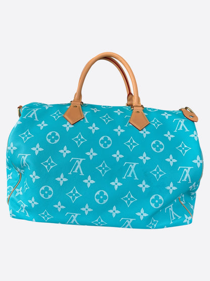 Louis Vuitton Turqoise & White Monogram P9 Speedy 50