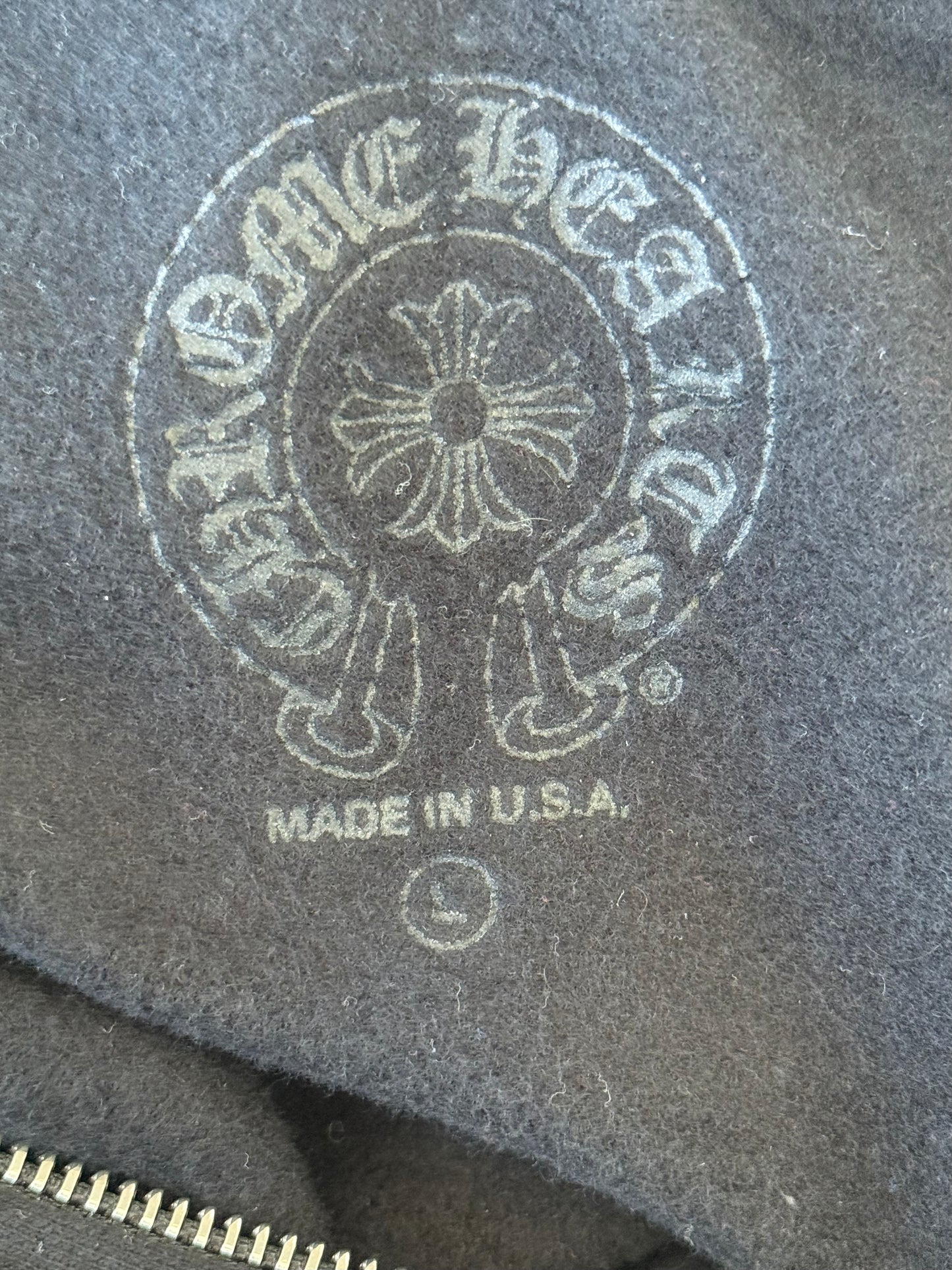 Chrome Hearts Black & Olive Script Logo Zip Up Hoodie