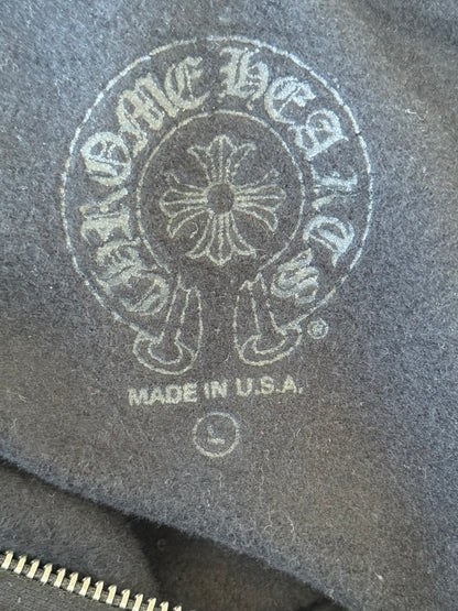 Chrome Hearts Black & Olive Script Logo Zip Up Hoodie